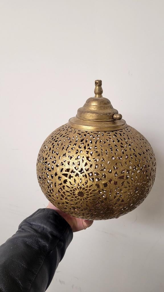 Handgemaakte Marokkaanse Lamp - Ø 21cm, Huis en Inrichting, Lampen | Hanglampen, Nieuw, Minder dan 50 cm, Metaal, Ophalen of Verzenden