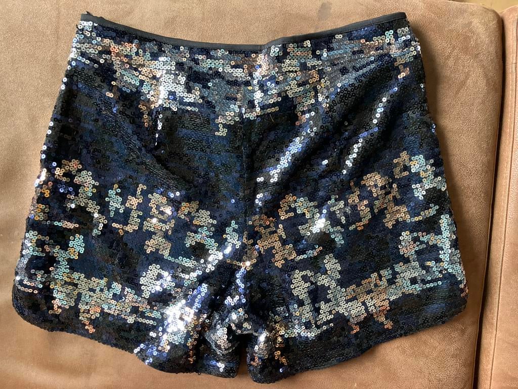 Glitter Short -zwart zilver blauw mt 42&46 (vallen kleiner), Kleding | Dames, Broeken en Pantalons, Overige kleuren, Kort, Maat 42/44 (L)