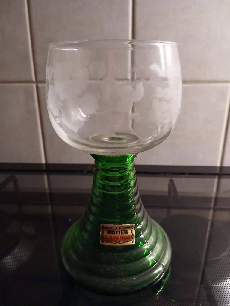 Romer Bacchus Wijnglas met Groene Voet, Ophalen of Verzenden