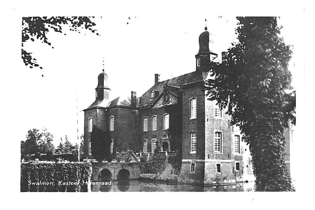 991231 Swalmen 1956 Kasteel Hillenraad Gelopen met postzegel, Ophalen of Verzenden, 1940 tot 1960, Gelopen, Limburg