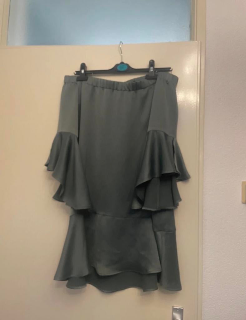 Groene jurk met ruches - Zara - Maat M, Maat 38/40 (M), Nieuw, Ophalen of Verzenden, Boven de knie