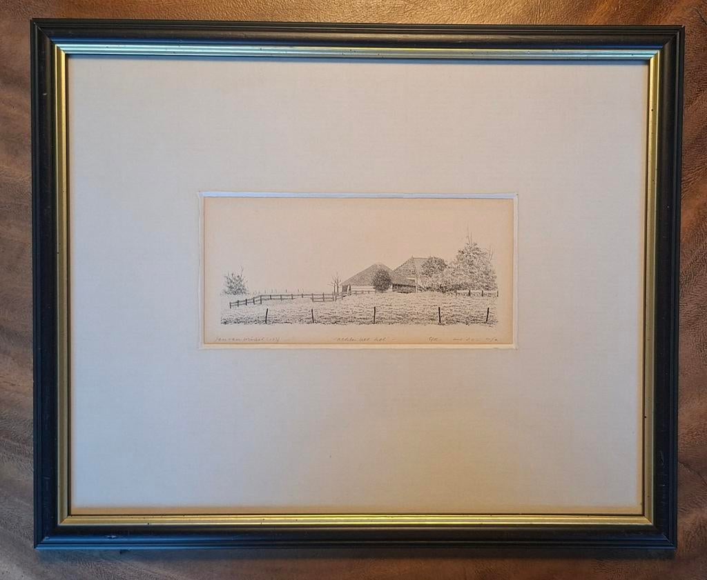 Jan van Winkel - Landschap met boerderij, Ophalen of Verzenden