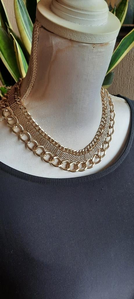 Vintage goldtone  collier,Cleopatra jaren 70, Sieraden, Tassen en Uiterlijk, Kettingen, Ophalen of Verzenden, Zo goed als nieuw