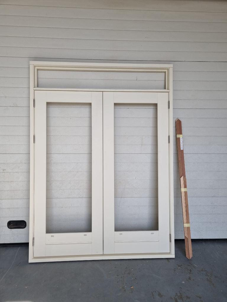 Meranti Achterpui, Tuindeuren hardhout 177 x 242 ( B x H ), Ophalen, Nieuw, Buitendeur, Hout