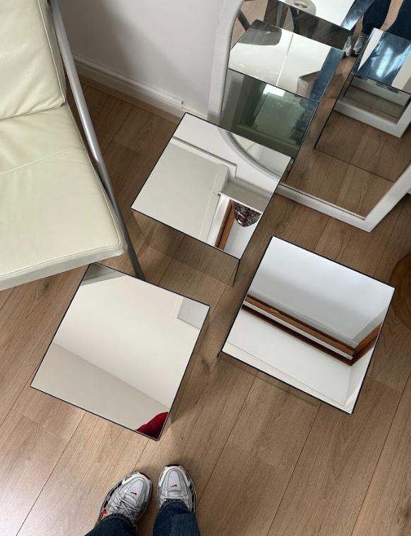 Spiegelkubus, pilaar, bijzettafel, handgemaakt, 30x30 cm, Huis en Inrichting, Woonaccessoires | Zuilen en Pilaren, Ophalen, Nieuw