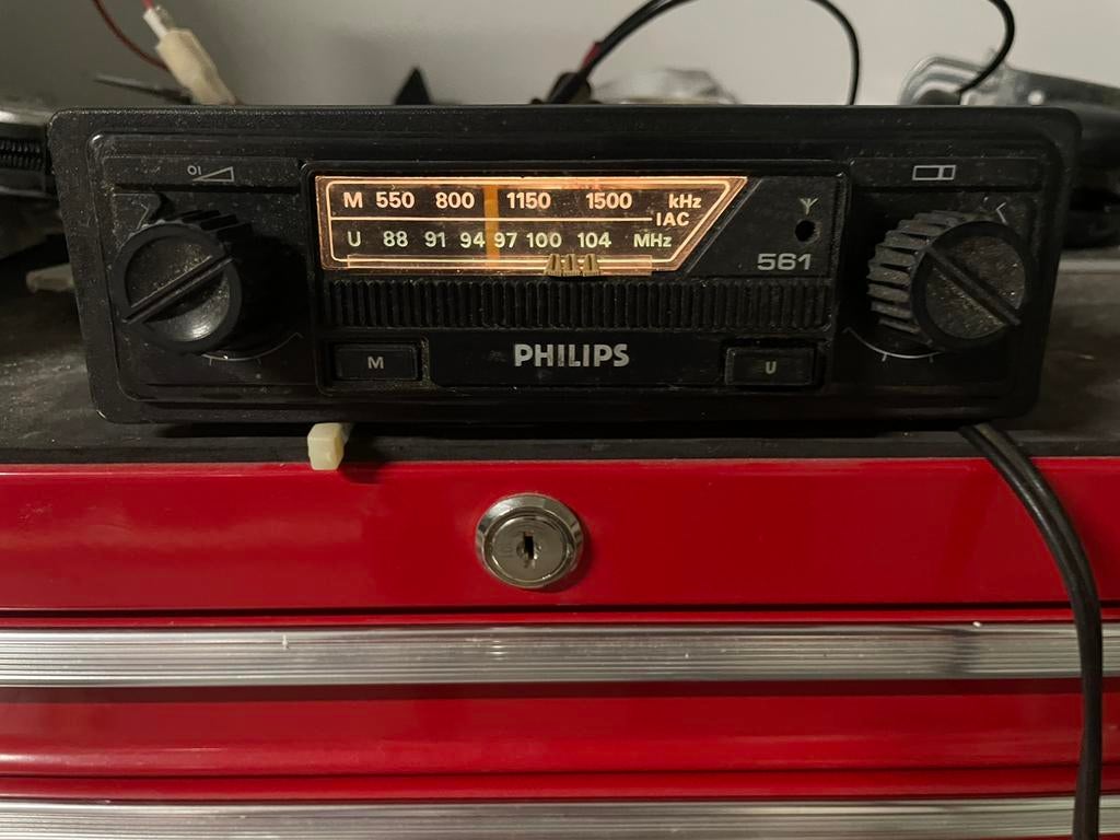 Philips autoradio box en antenne oldtimer, Ophalen of Verzenden, Zo goed als nieuw