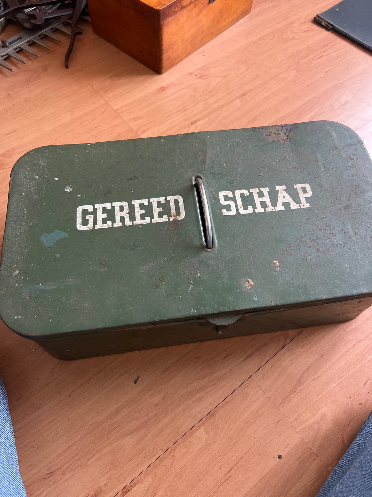 Vintage Groene Gereedschapskist - Metaal, Ophalen of Verzenden