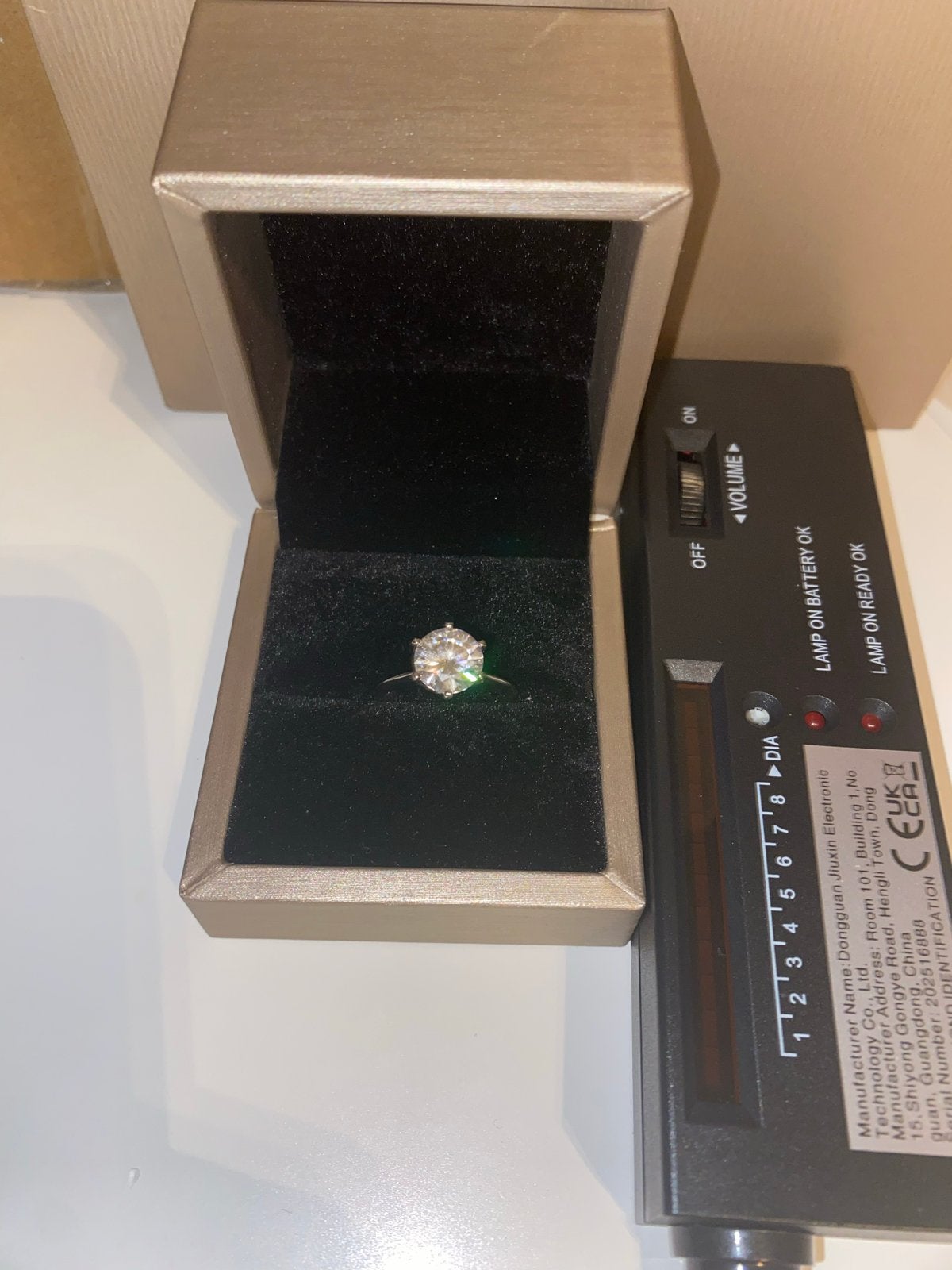 Moissanite diamanten grote ring 3 carat., Sieraden, Tassen en Uiterlijk, Nieuw, Ophalen of Verzenden, 17 tot 18, Met edelsteen