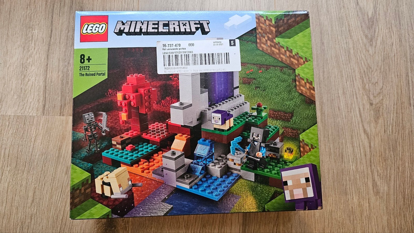 Lego 21172 Minecraft Het verwoeste portaal, Lego, Ophalen of Verzenden, Zo goed als nieuw, Compleet
