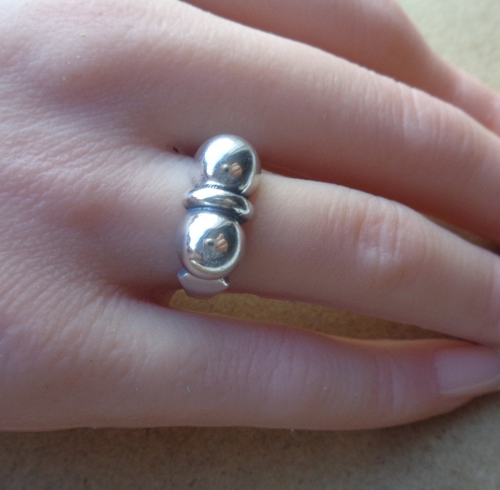 zilveren design ring [429], Verzenden, Zo goed als nieuw, 17 tot 18, Dame