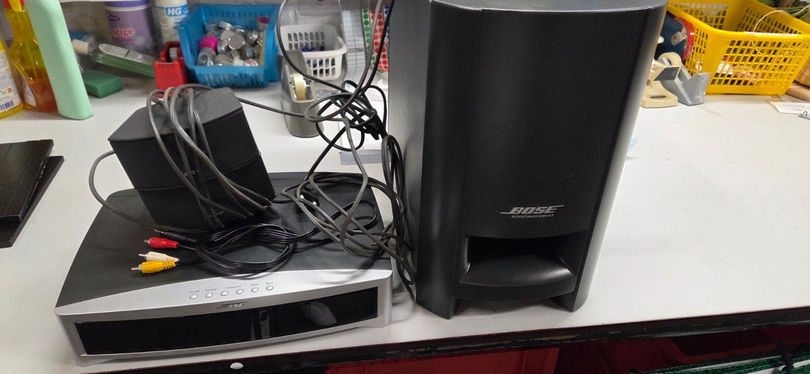 Bose muzieksytem met subwoofer en 2 satelietspeakers, Ophalen, Gebruikt, Speakers, Overige merken