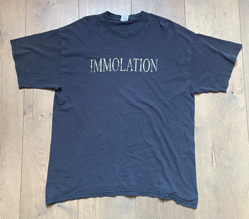 Vintage Immolation Death Metal Bandshirt - Faded Zwart XL, Verzenden, Zwart, Onbekend, Maat 56/58 (XL)