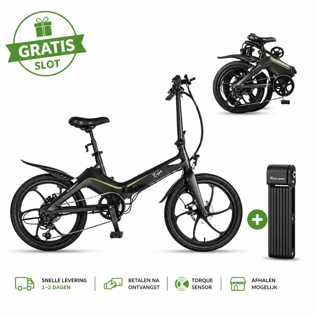 Elektrische Vouwfiets, Fietsen en Brommers, Fietsen | Vouwfietsen, Ophalen of Verzenden, Nieuw, 20 inch of meer, Versnellingen
