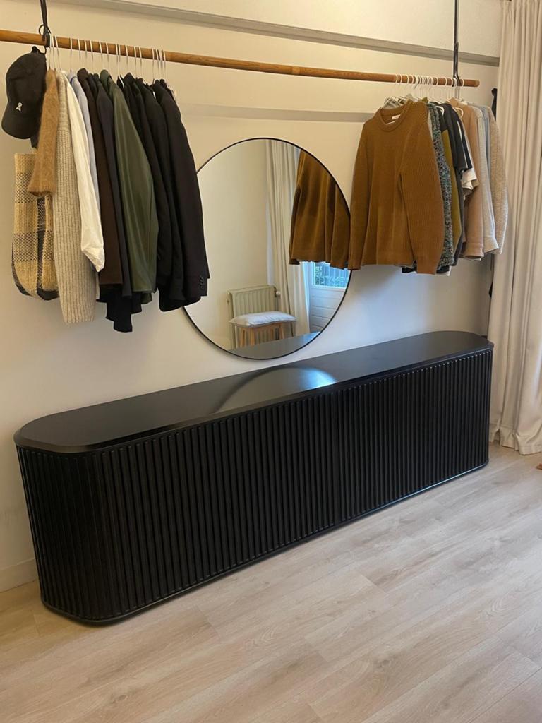 Zwart A'dammer Dressoir, Pastoe, jaren 80, Huis en Inrichting, Kasten | Dressoirs, Ophalen, Met plank(en), Gebruikt, Jaren 80