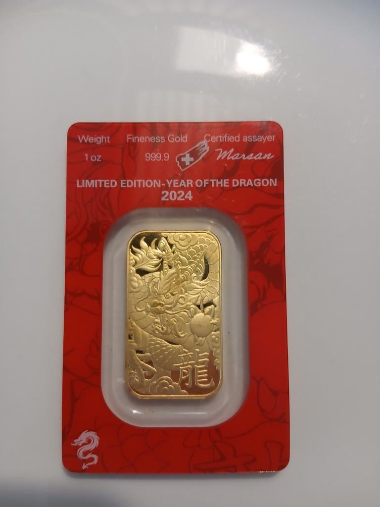 Gouden baar 1 oz, Postzegels en Munten, Ophalen of Verzenden, Goud