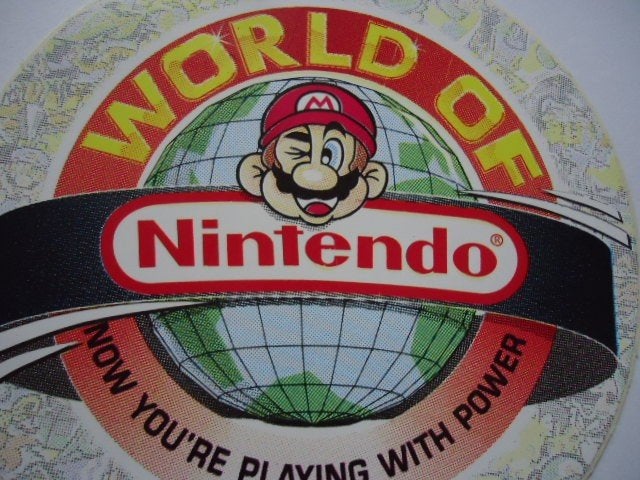 sticker oud NINTENDO game Mario bros world spelcomputer, Verzenden, Zo goed als nieuw, Bedrijf of Vereniging