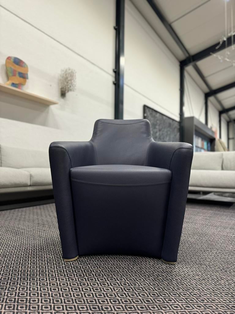 Nieuw Leolux Fiji fauteuil Senso indigo Leer Design stoel, Huis en Inrichting, Leolux, Nieuw, Leer, Ophalen of Verzenden