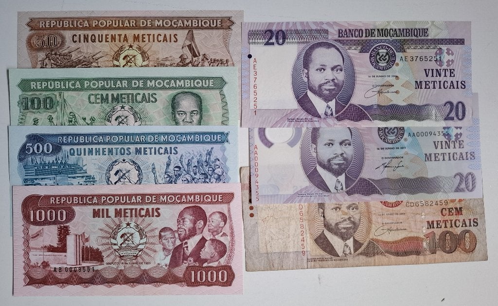 MOZAMBIQUE 7 bankbiljetten, Postzegels en Munten, Ophalen of Verzenden, Overige landen, Setje