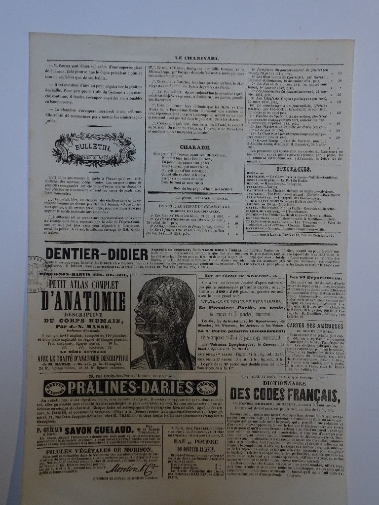 Litho Waag aan de Nieuwmarkt, door Wyld in Le Charivari 1843, Antiek en Kunst, Origineel, Verzenden, Overige onderwerpen, Lithografie