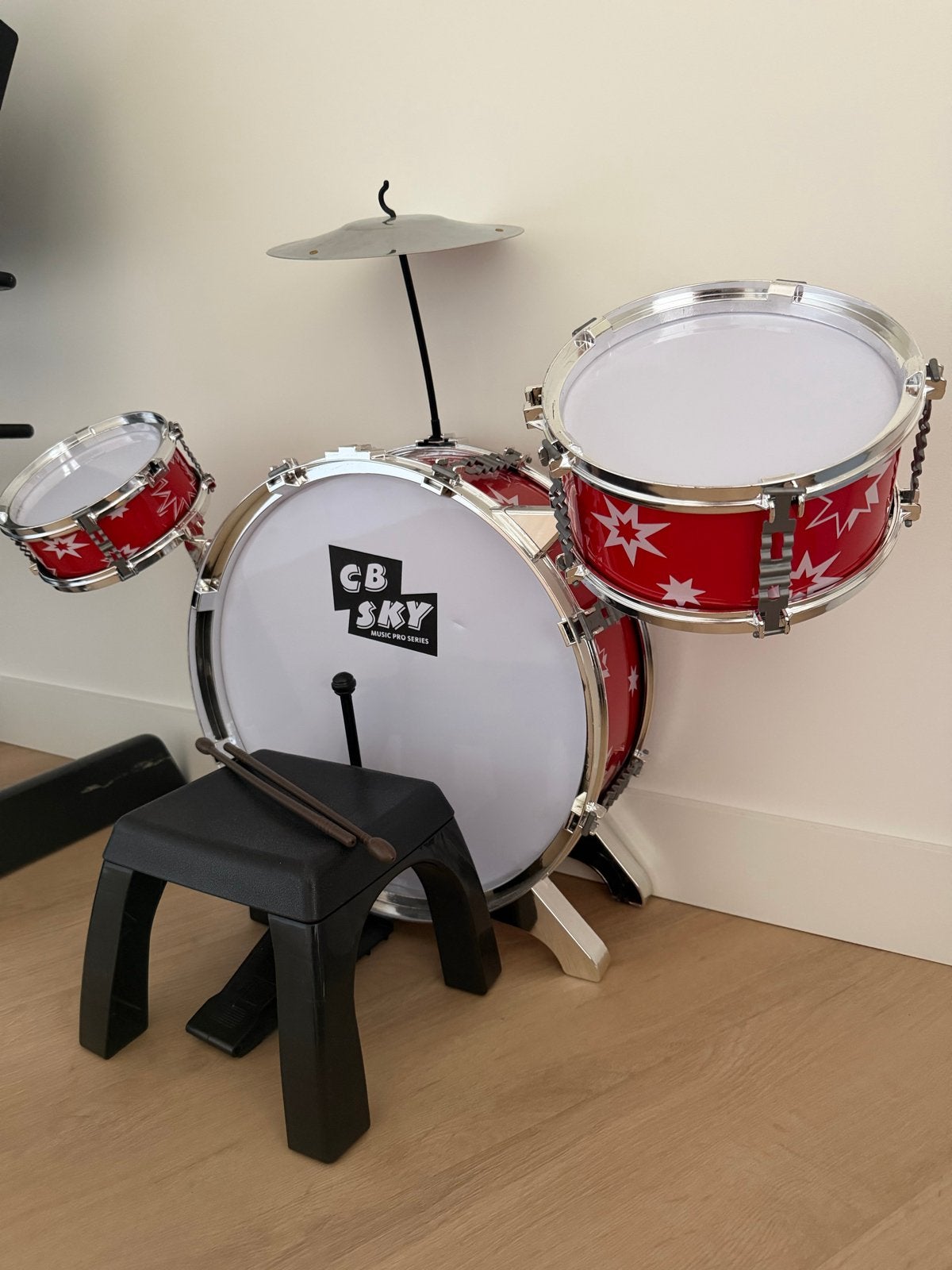 CB Sky Kinderdrumstel - Rood met sterren, Ophalen, Gebruikt, Overige merken
