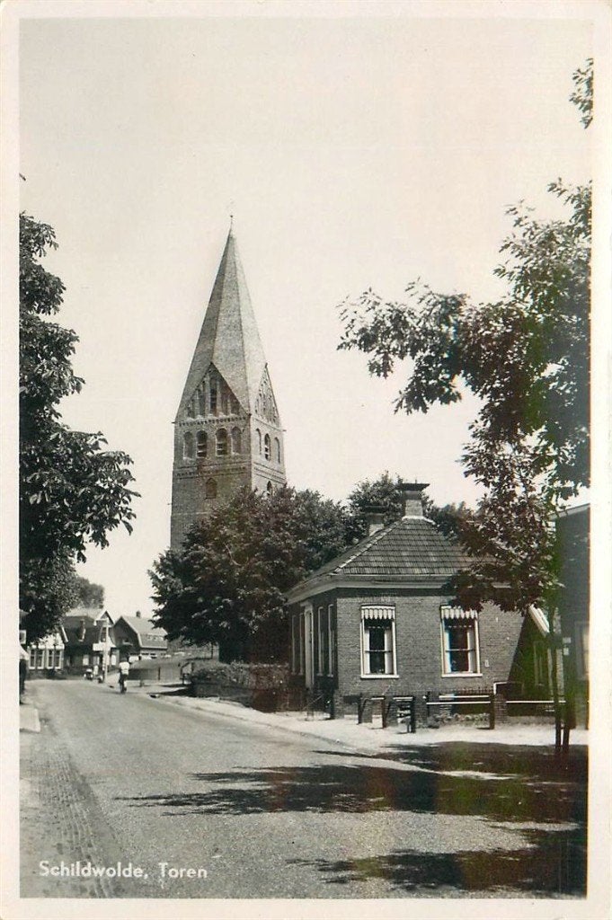 701-162-017 Schildwolde Toren, Verzamelen, Ansichtkaarten | Nederland, Verzenden, Voor 1920, Groningen