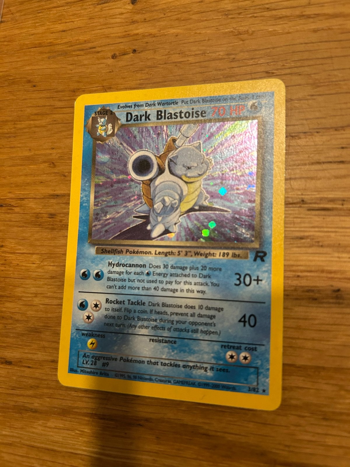 Pokemon Kaart Dark Blastoise 3/82, Ophalen of Verzenden, Gebruikt, Losse kaart, Foil