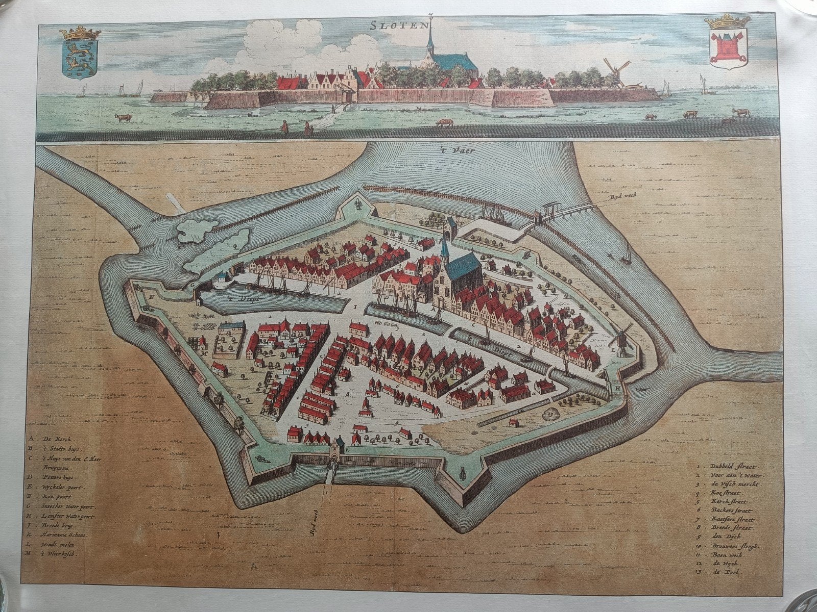 Poster van Sloten, Antiek en Kunst, Kunst | Etsen en Gravures, Ophalen of Verzenden