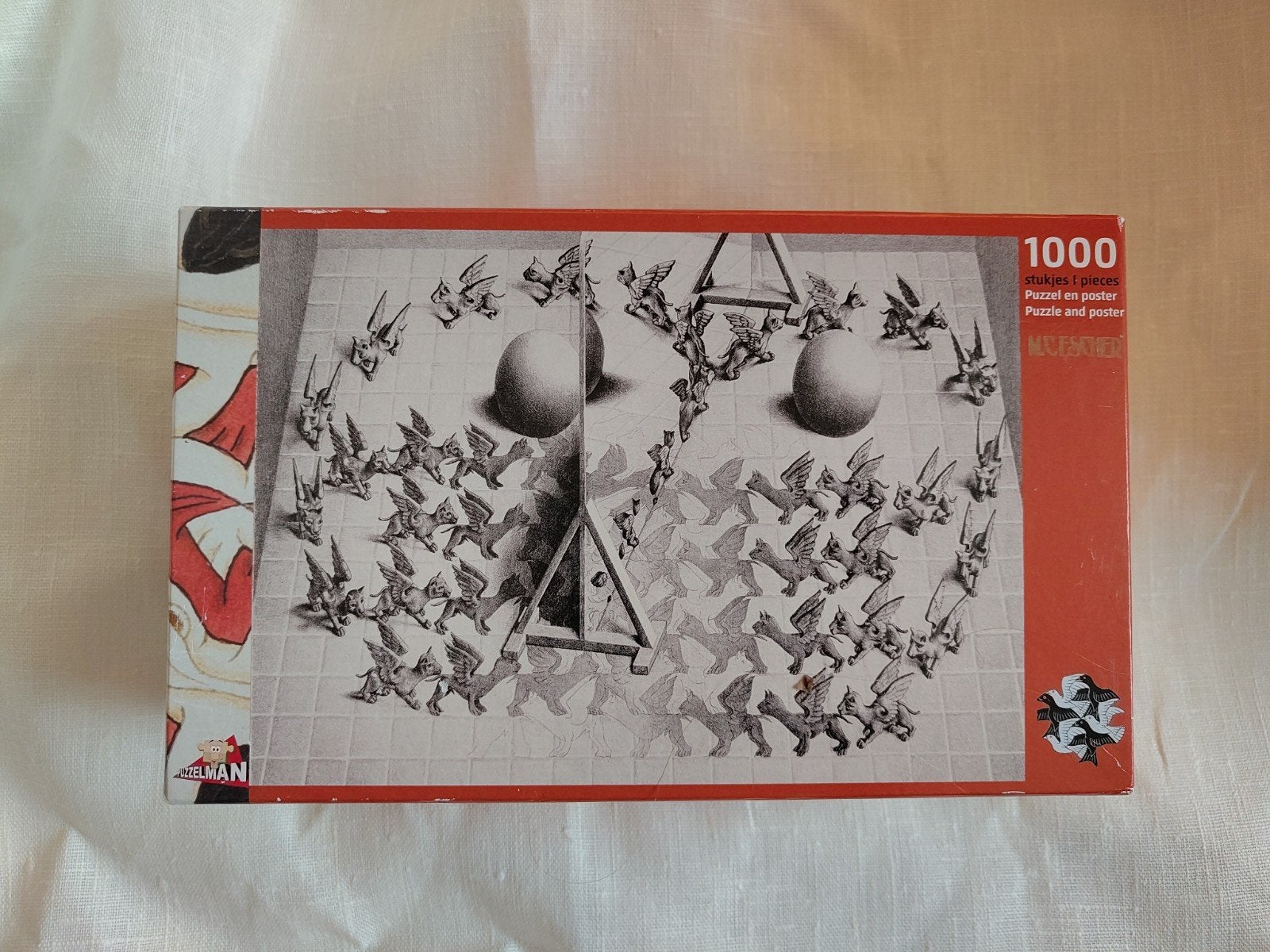 Puzzel 1000 stukjes M.C. Escher Toverspiegel (Gebruikt), Ophalen of Verzenden, 500 t/m 1500 stukjes, Gebruikt, Legpuzzel