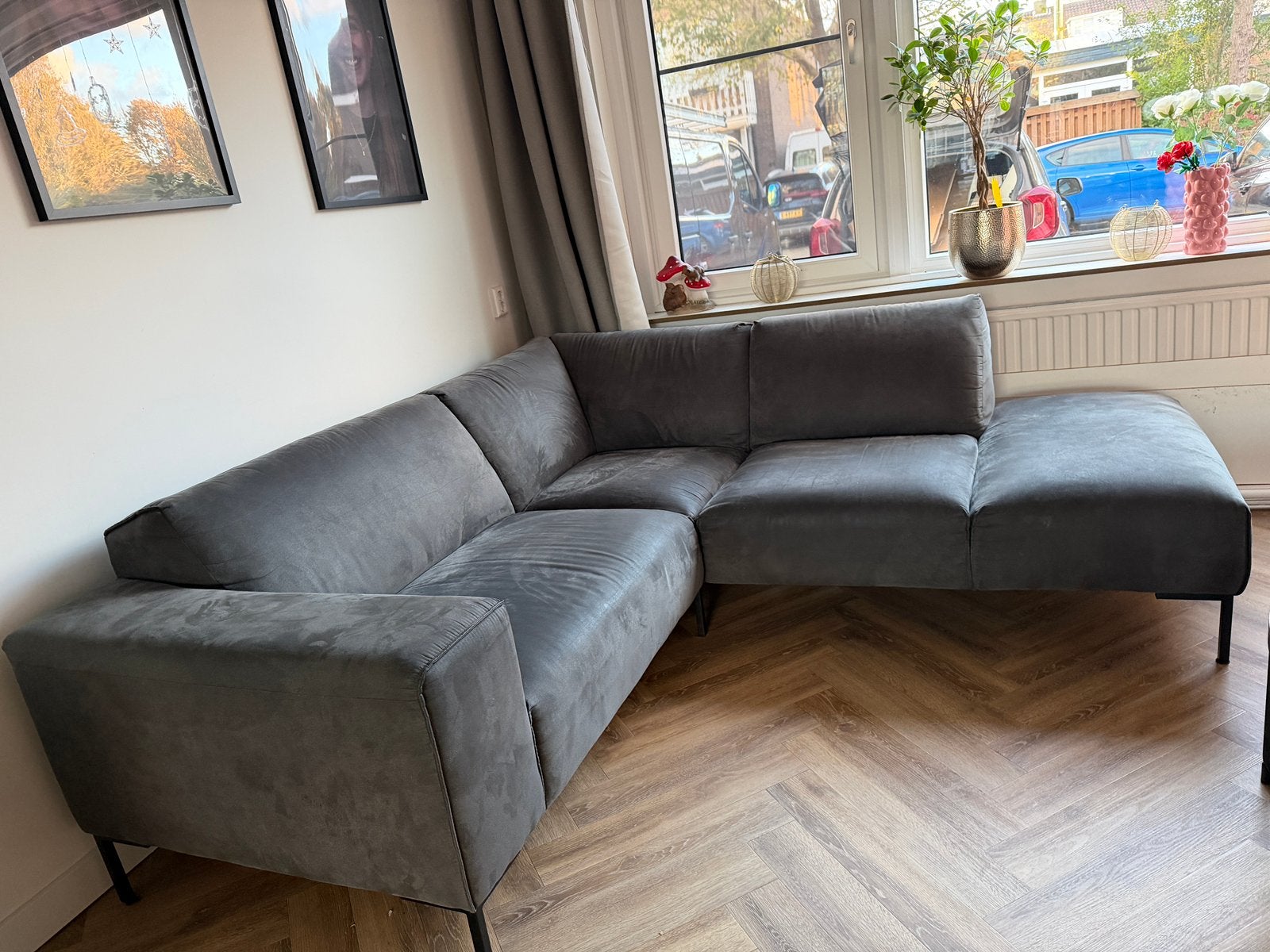 Portila bank van hoogenboezem met textiel gerantie!, Ophalen, Hoekbank, Zo goed als nieuw, 150 cm of meer