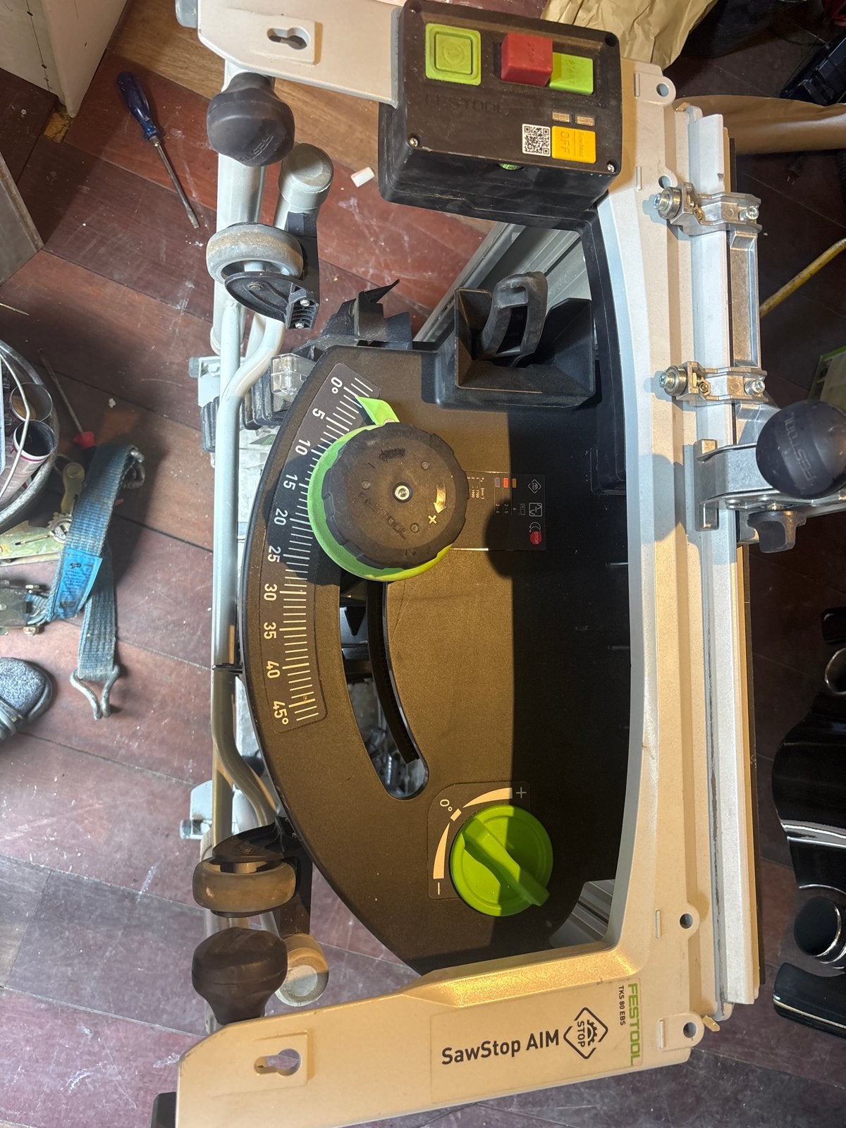Festool Afkortzaag met SawStop AIM - Zo goed als nieuw, Doe-het-zelf en Verbouw, Gereedschap | Zaagmachines, 70 mm of meer, Ophalen of Verzenden