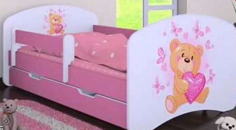 Stevig kinderbed 80x160 met bonte motieven, Ophalen, Nieuw, 70 tot 85 cm, Matras