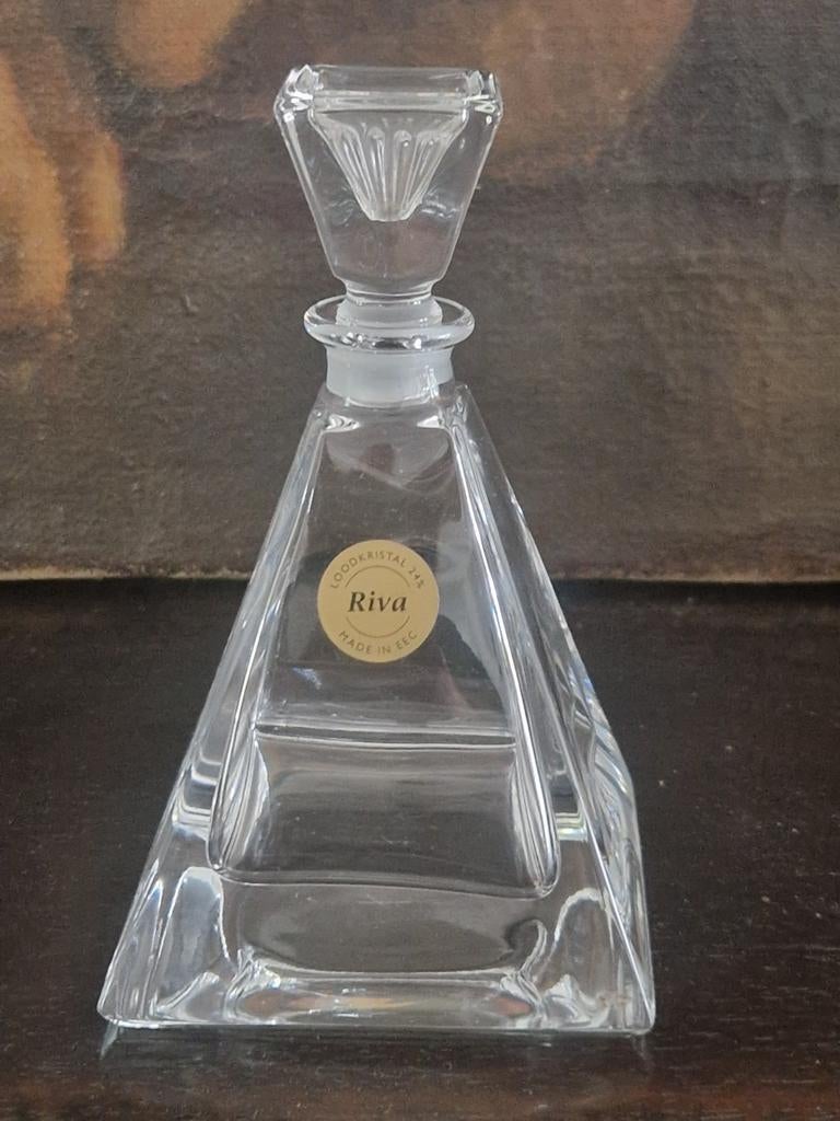 Vintage kristallen karafje Riva mooi voor parfum / likeurtje, Verzamelen, Ophalen