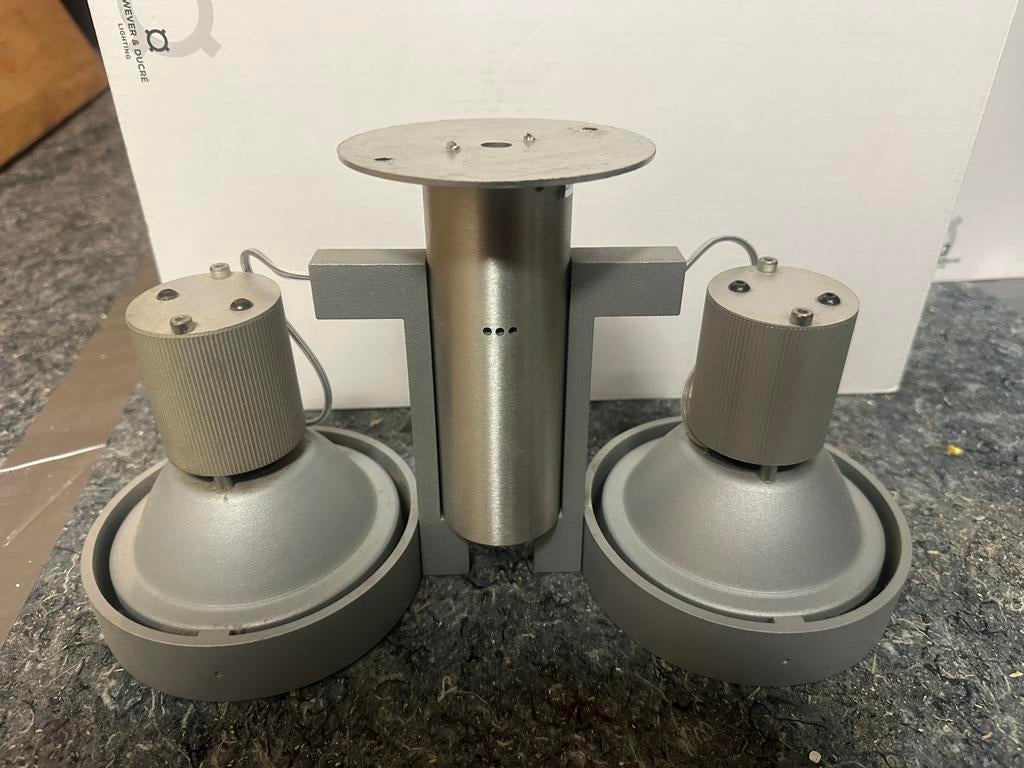 5 x Delta Light alu dubbele plafond lampen / spots, Ophalen of Verzenden