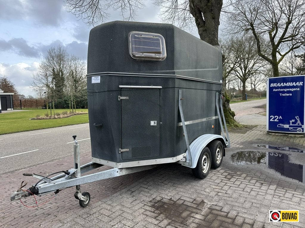 Blomert 2 paardstrailer aluminium bodem zadelkamer VERKOCHT, Gebruikt, Overige typen