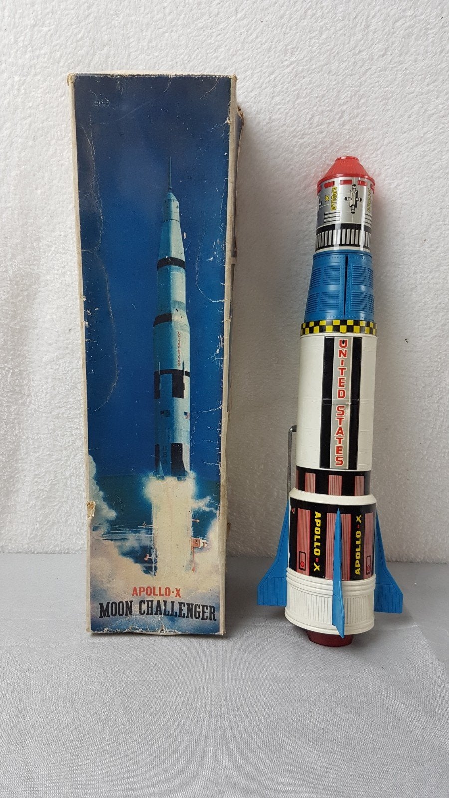 Vintage Apollo-X Moon Challenger Raket (Made in Japan), Ophalen of Verzenden, Gebruikt