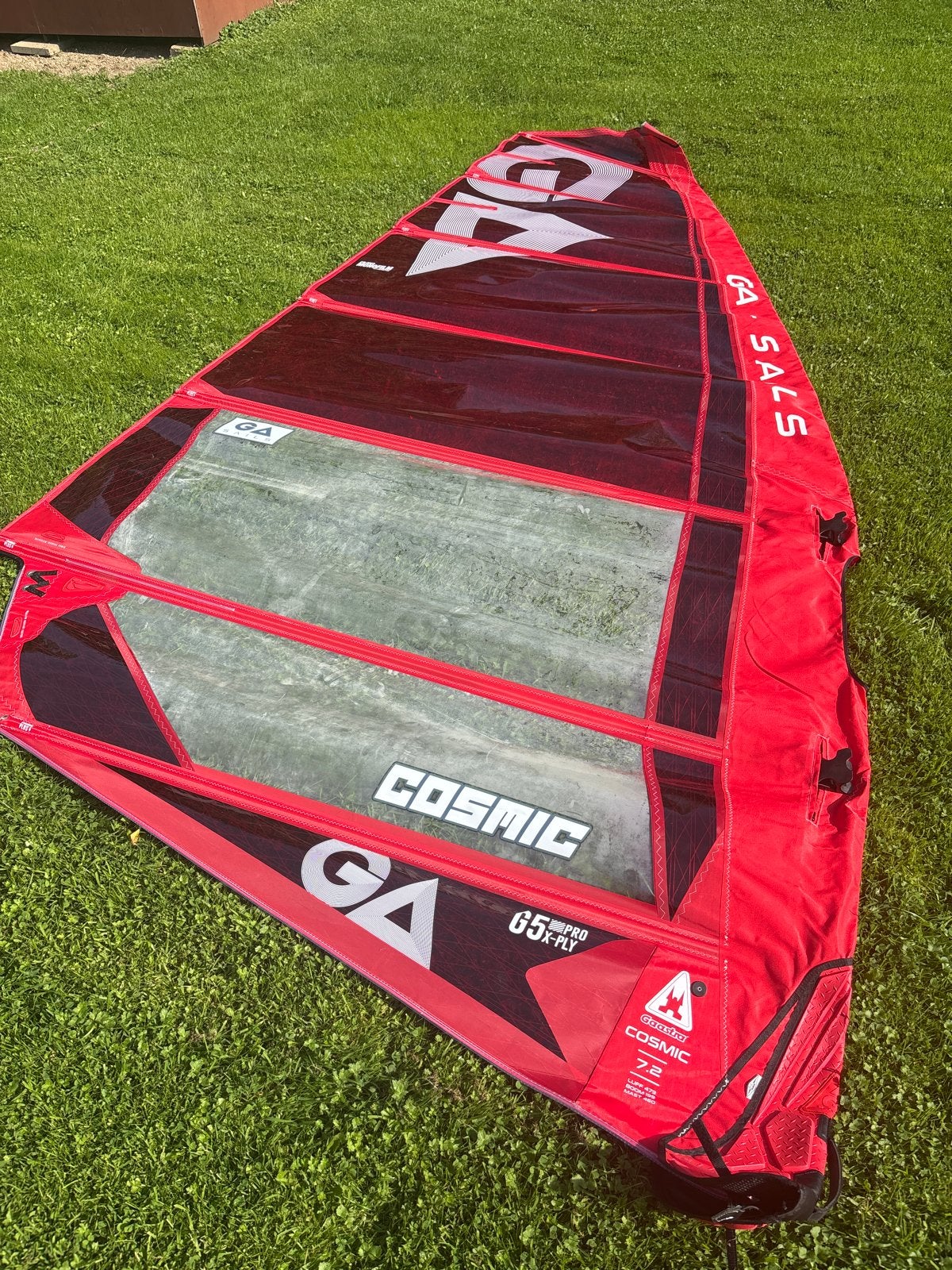 Gaastra Cosmic 7.2 m2 windsurfzeil - Zo goed als nieuw, Watersport en Boten, Gaastra, 6.5 m² tot 8 m², Ophalen of Verzenden, Zo goed als nieuw