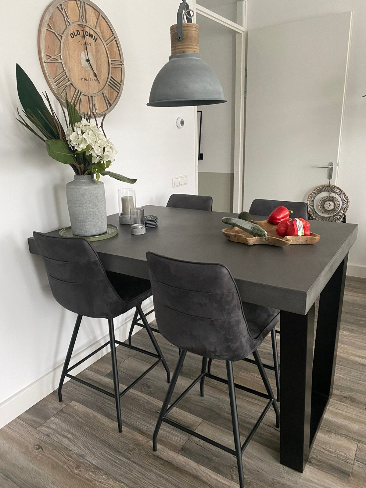 Bar tafel incl. 4 krukken, Ophalen, Gebruikt