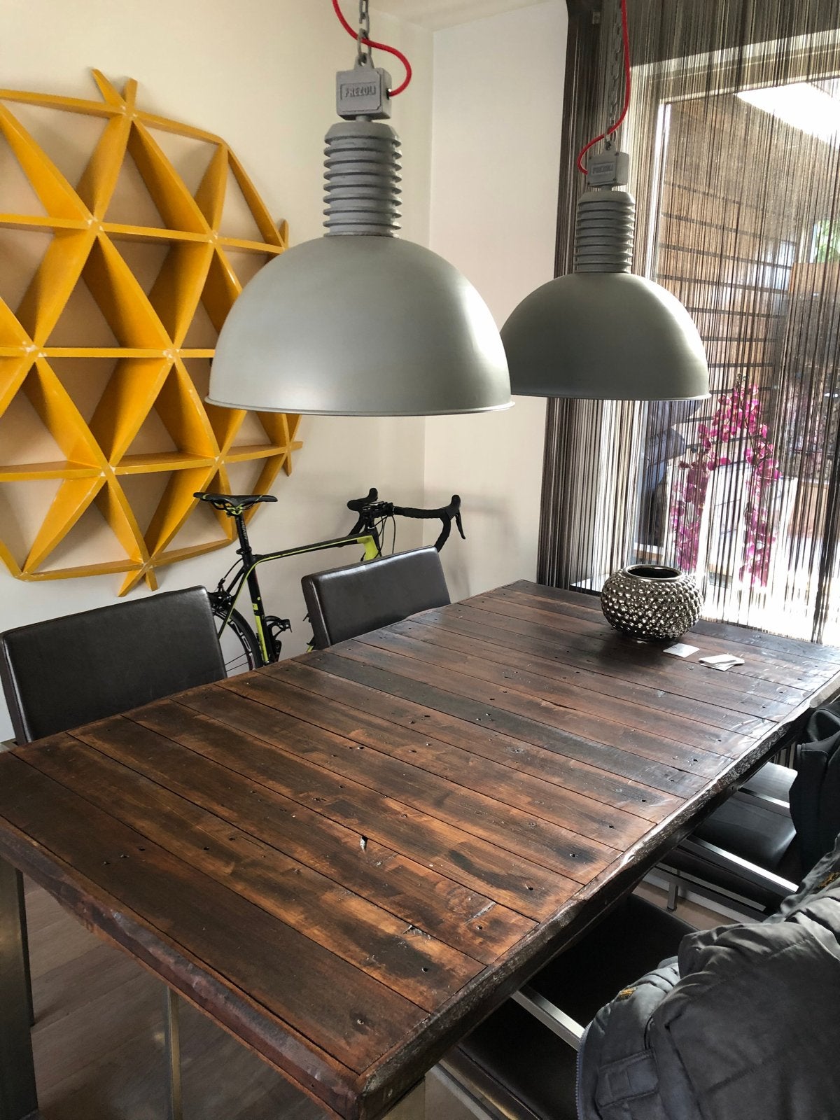 Industriële hanglampen Frezoli Lozz (set van 2), Ophalen of Verzenden, Zo goed als nieuw, Metaal, E27 (groot)