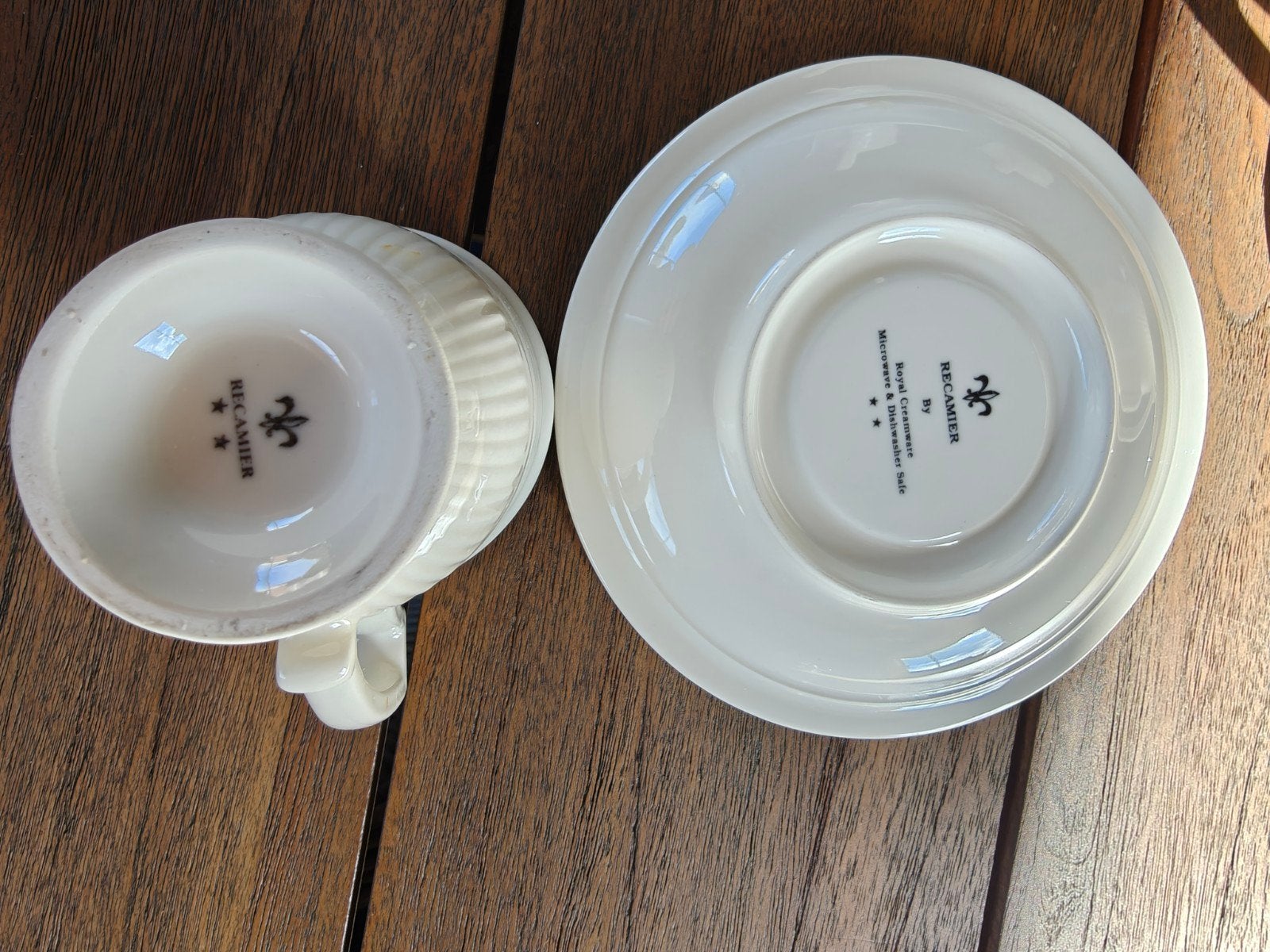 Set van 4 Recamier porseleinen kopjes en schotels, Antiek en Kunst, Ophalen of Verzenden