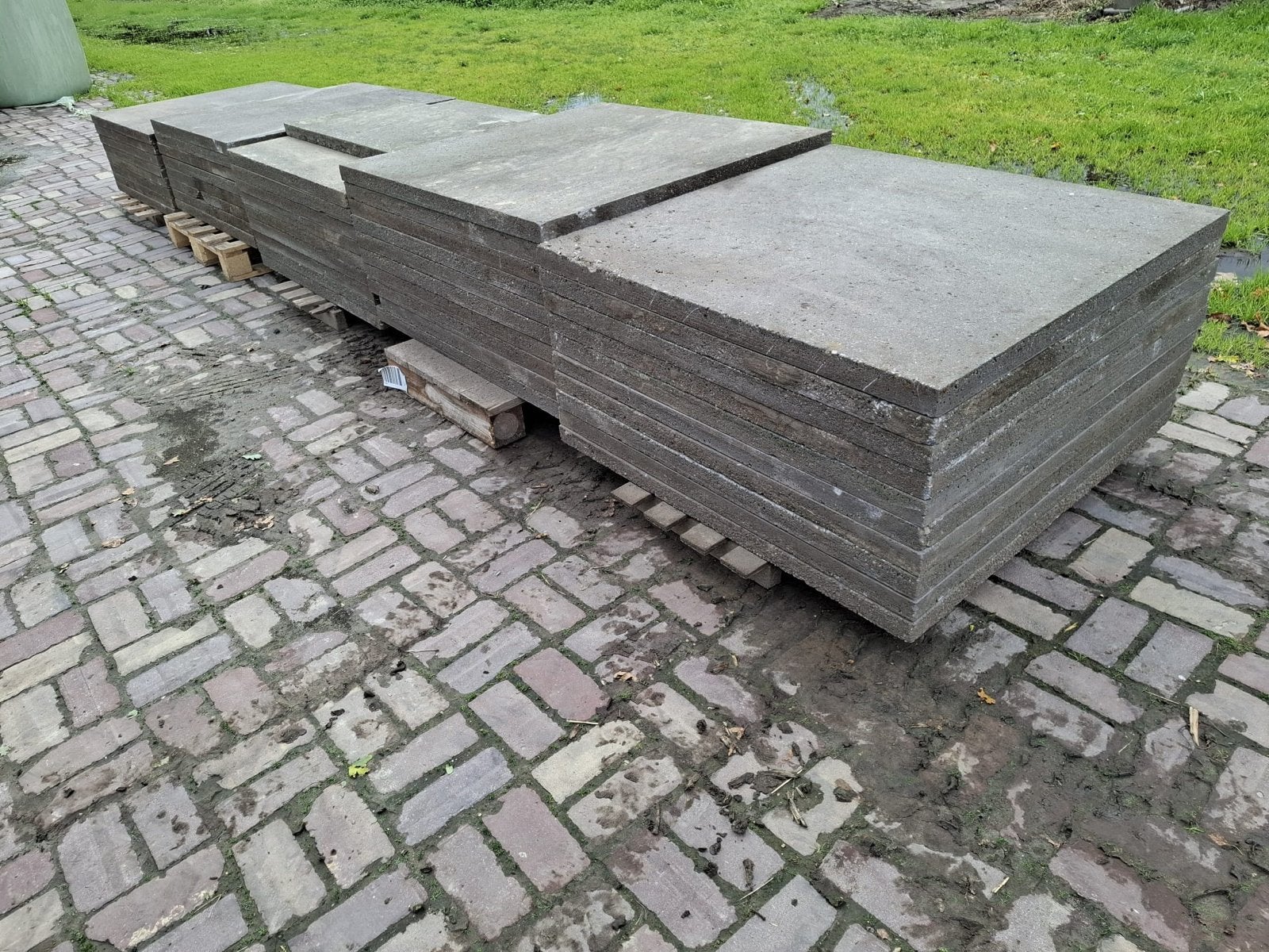 Oud Hollandse schellevis tegels 100x100cm - 45m², Ophalen, Gebruikt, 10 m² of meer, Beton