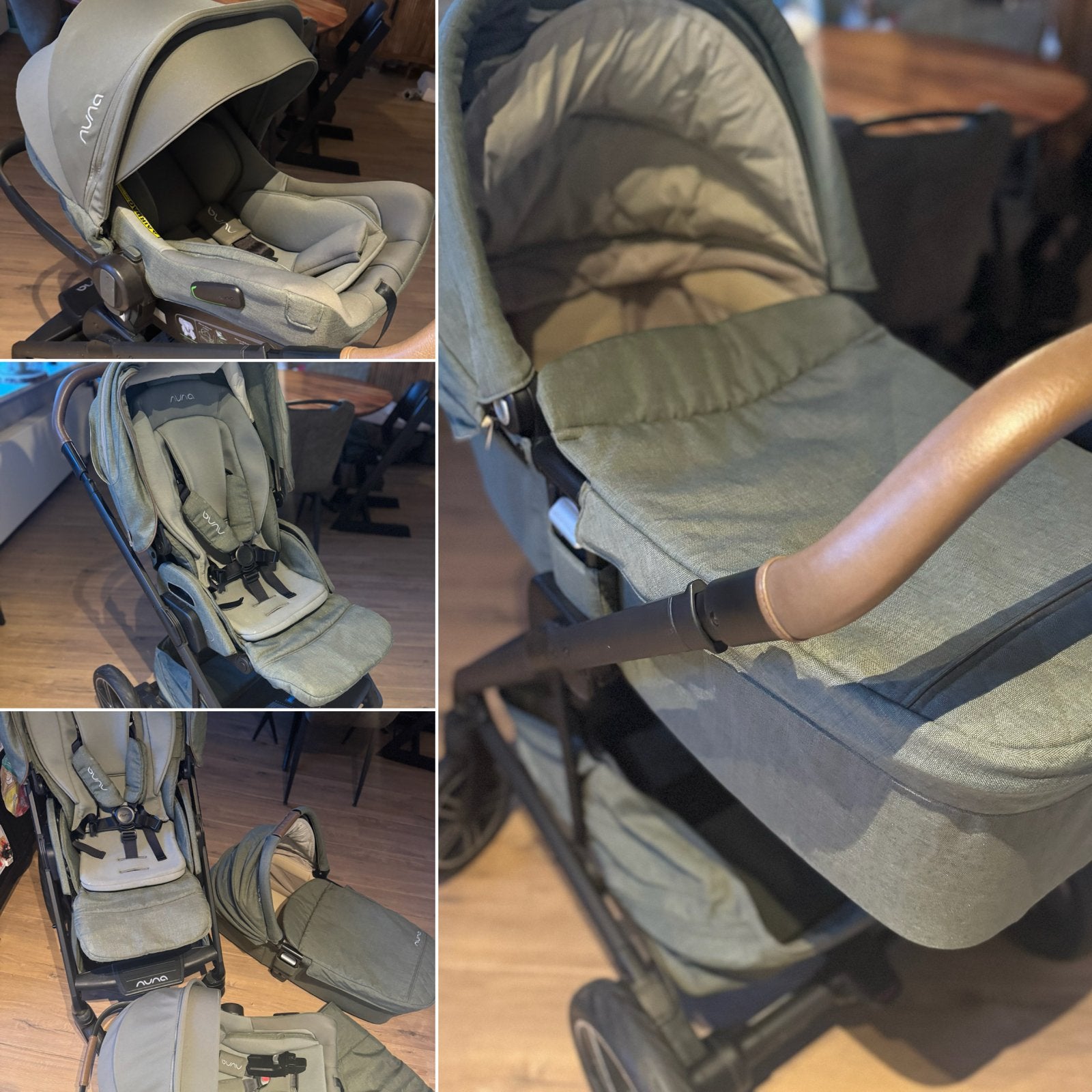 Nuna MIXX Next Complete Kinderwagenset - Pine Groen, Kinderen en Baby's, Gebruikt, Combiwagen, Met autostoeltje, Ophalen