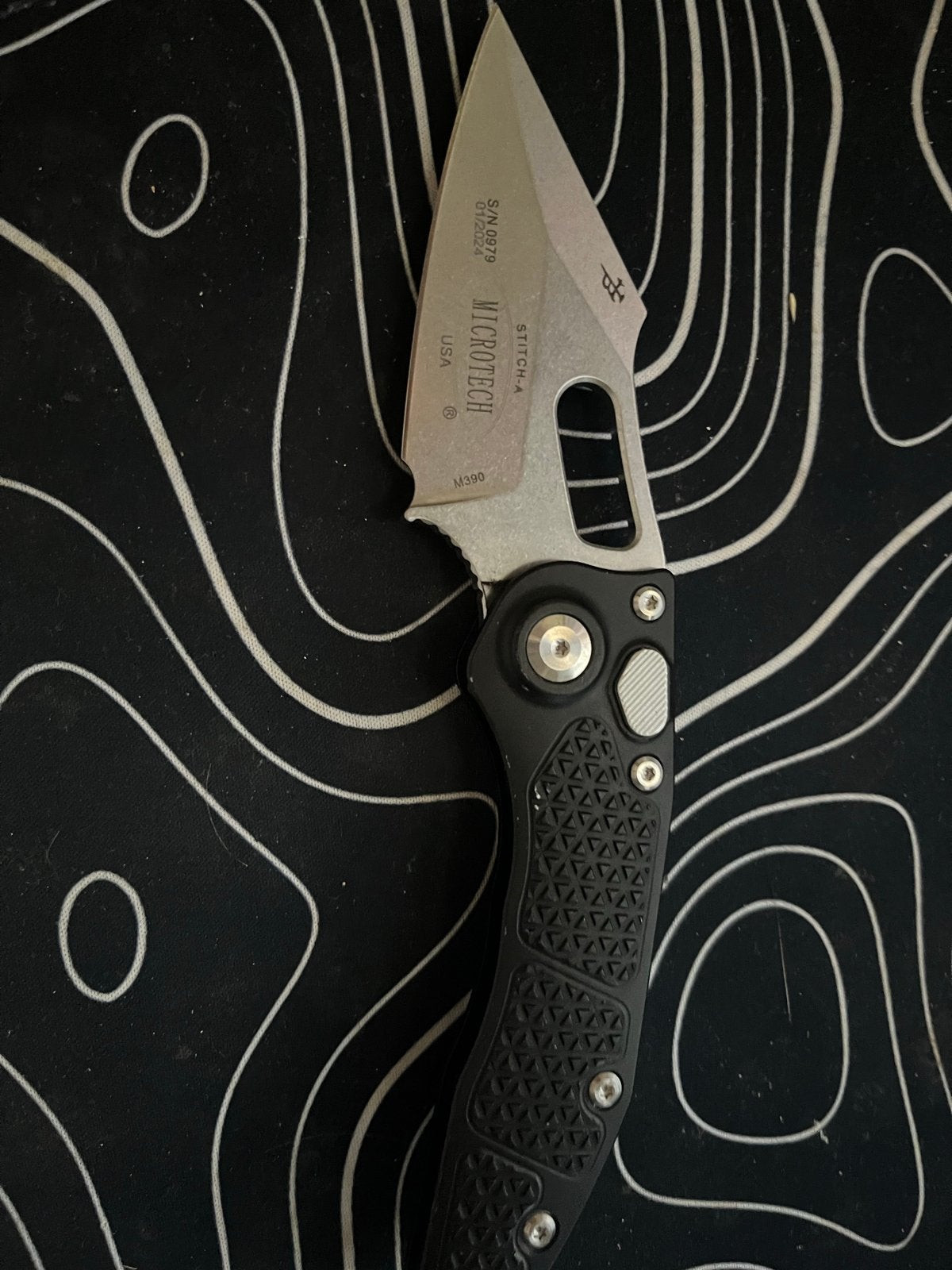Microtecht stitch-e zakmes, Caravans en Kamperen, Kampeergereedschap, Ophalen, Zo goed als nieuw