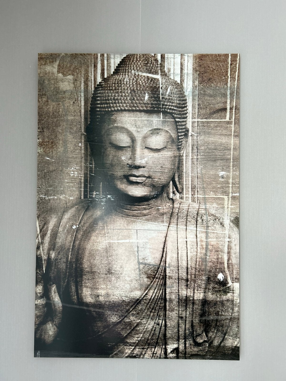 Boeddha schilderij op canvas - Mediterende Boeddha 60x90, Ophalen of Verzenden, Nieuw