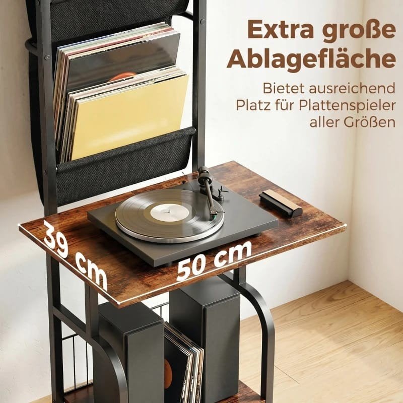 Platenkast met opbergruimte voor platenspeler en vinyl, Ophalen of Verzenden, Nieuw, Hout, Cd's of Dvd's