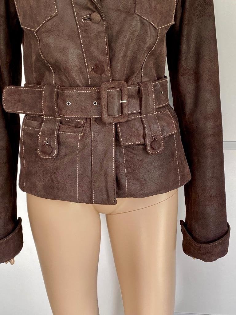 H699 echt-leren jas mt38=M winterjas jasje blazer leer bruin, Ophalen of Verzenden, Zo goed als nieuw, Maat 38/40 (M), Bruin