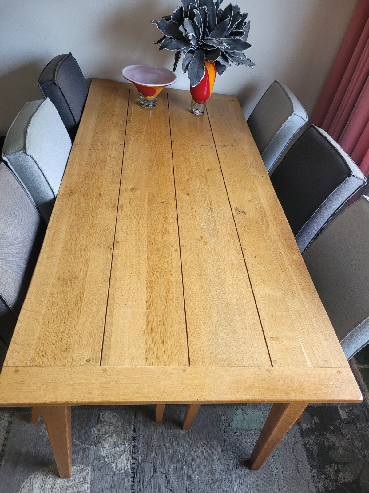 Blank Eiken Eettafel, Ophalen, Zo goed als nieuw, Rechthoekig, 50 tot 100 cm