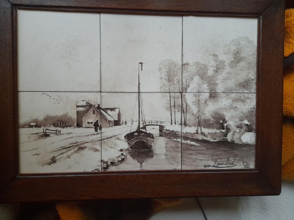 Weduwe Brantjes Tegeltableau voor 1907 - Originele Lijst, Antiek en Kunst, Antiek | Wandborden en Tegels, Ophalen