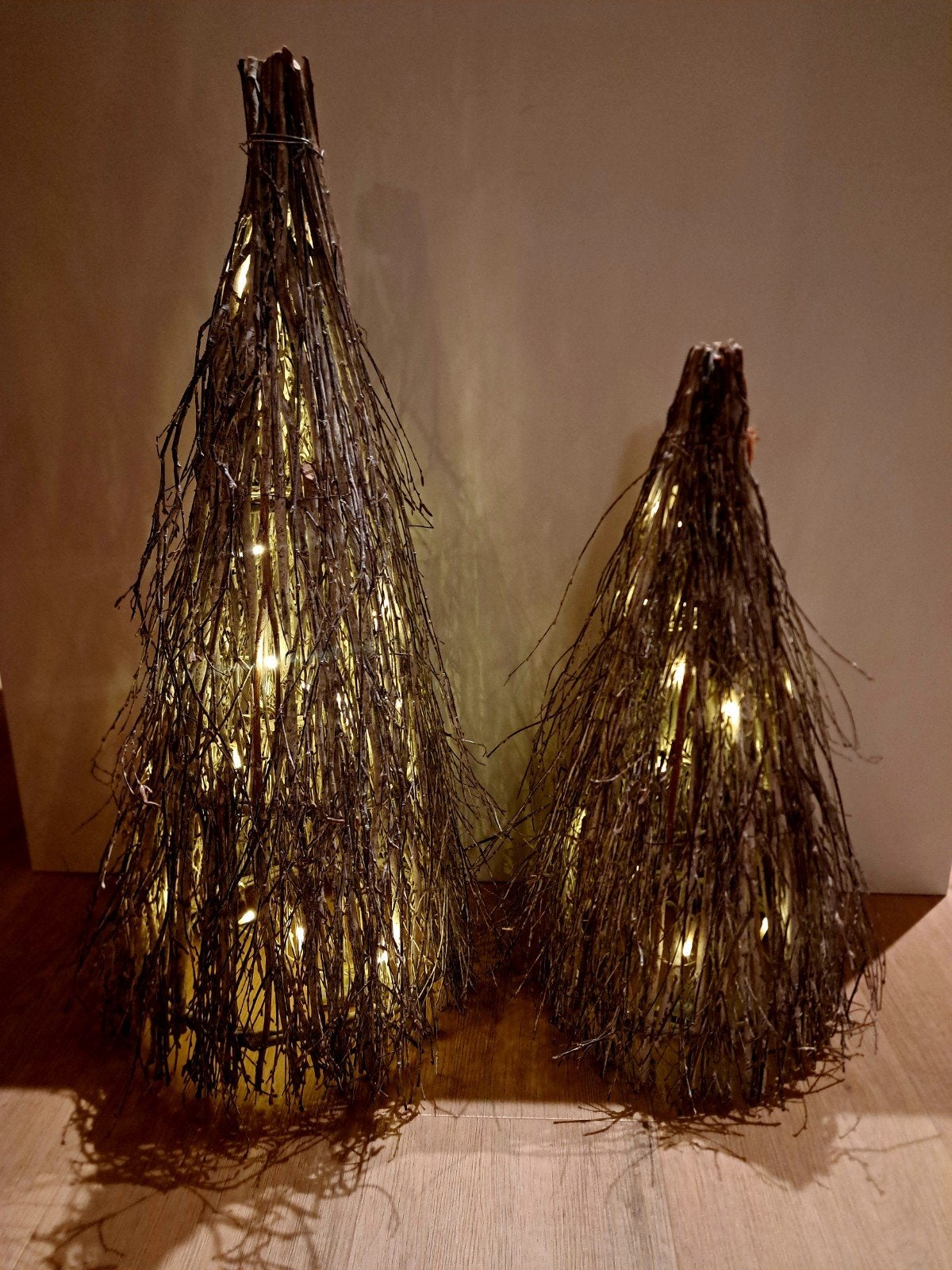 Kerst Hout Kerstboom Houten Takken Piramide + Verlichting, Huis en Inrichting, Lampen | Overige, Nieuw, Ophalen of Verzenden