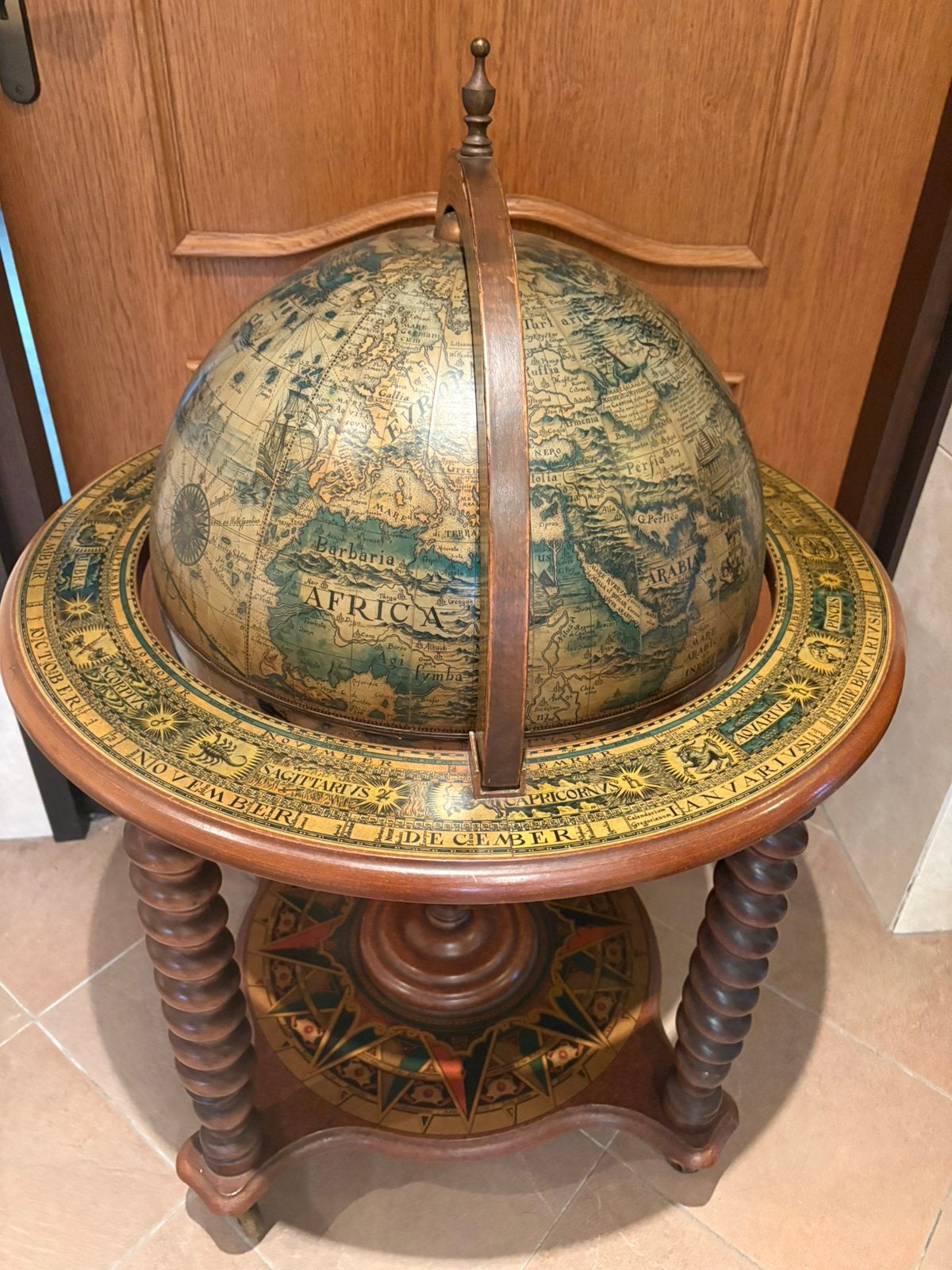 ANTIEKE bar globe drank wereldbol barglobe globebar XL, Huis en Inrichting, Ophalen, Zo goed als nieuw