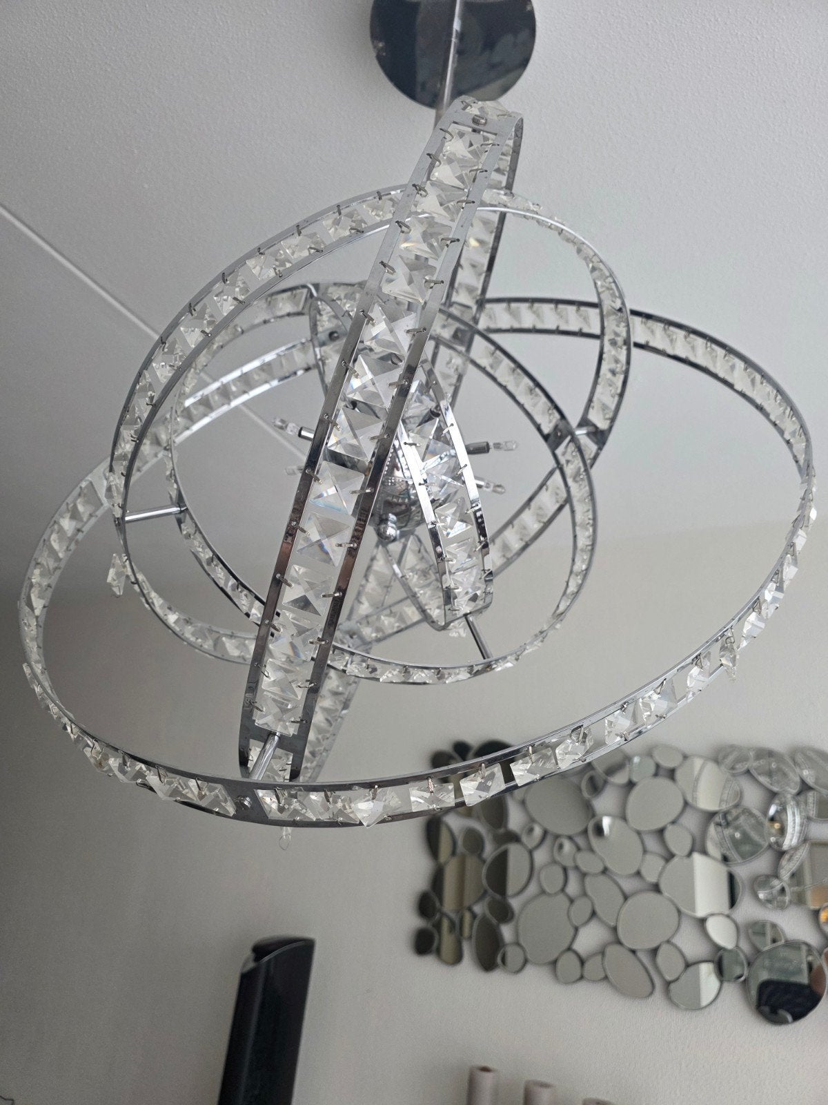 Moderne Kristallen Hanglamp/Vloerlamp - Zo Goed als Nieuw, Modern, Kristal, Design, Zo goed als nieuw, Glas, 150 tot 200 cm